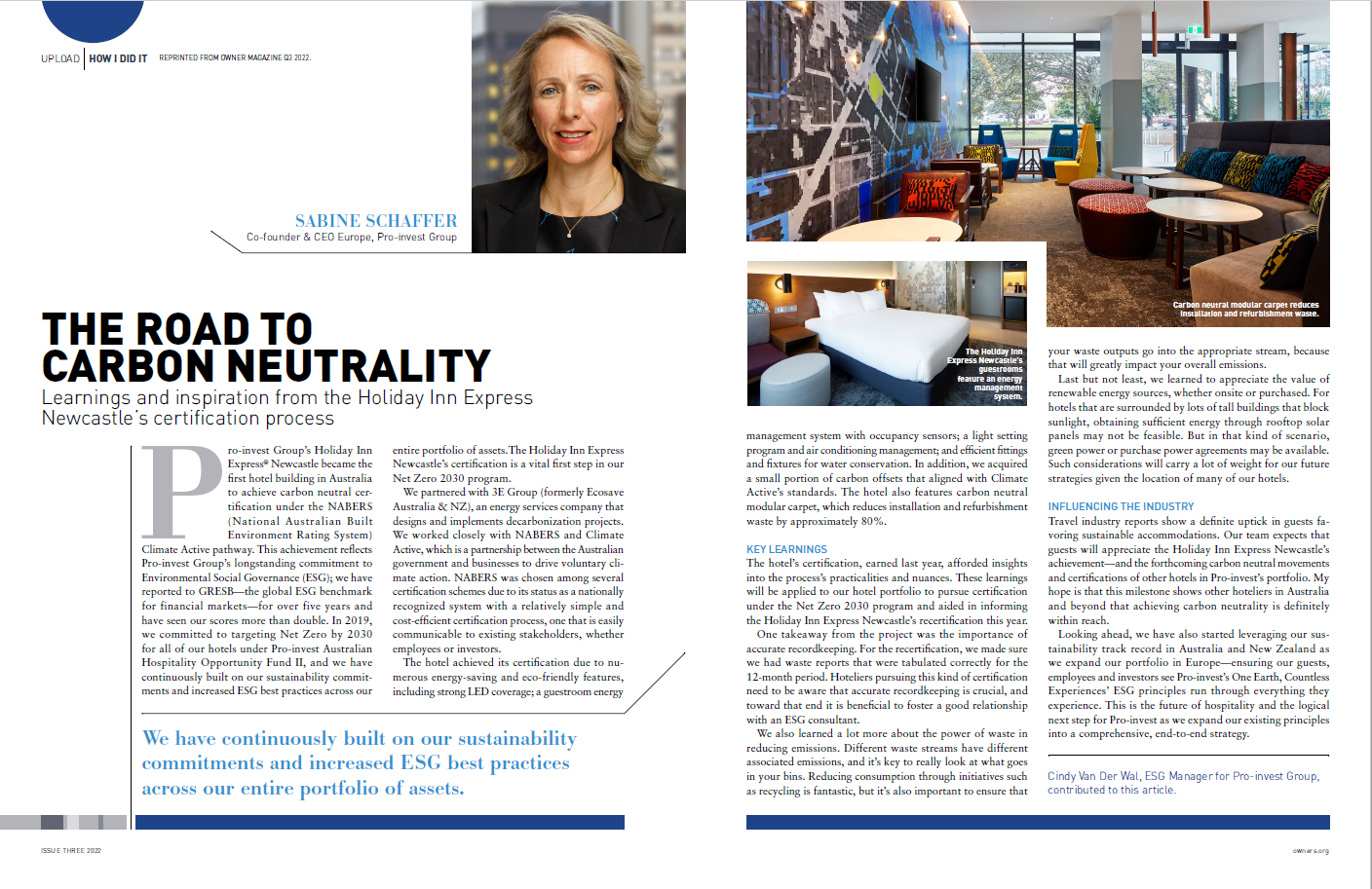 Proinvest featured in IHG Owners Association Q3 2022 Magazine The
